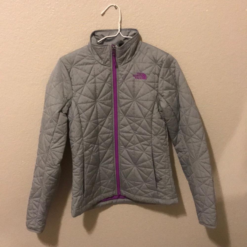 North face grey zip up